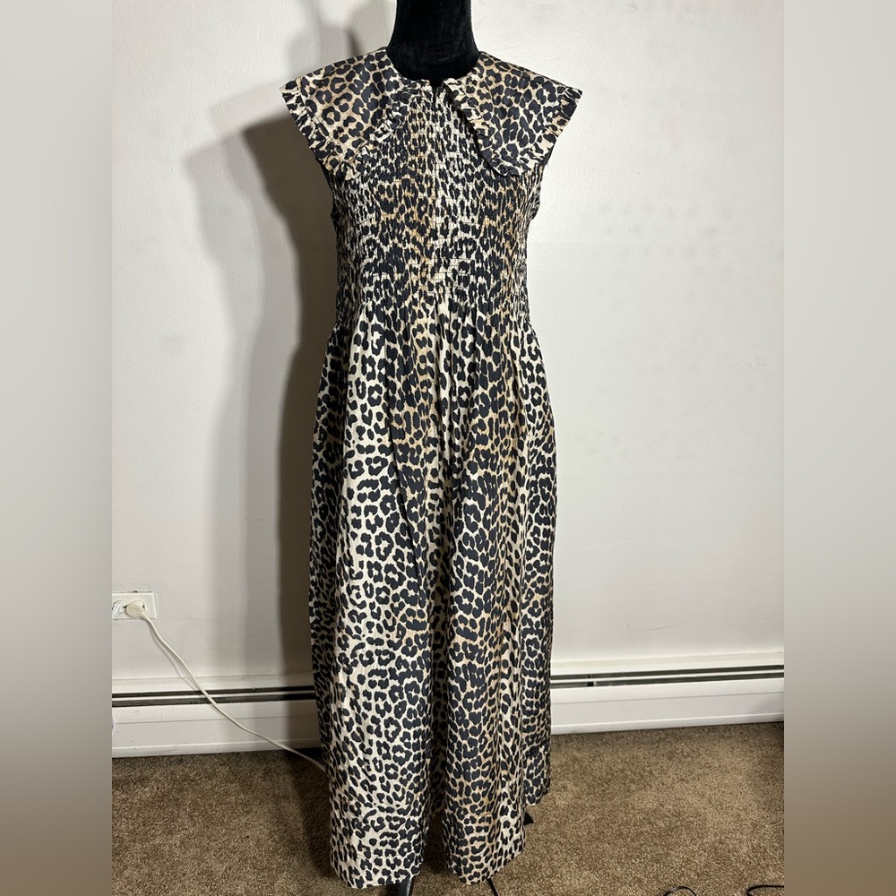 Ganni long dress short sleeve